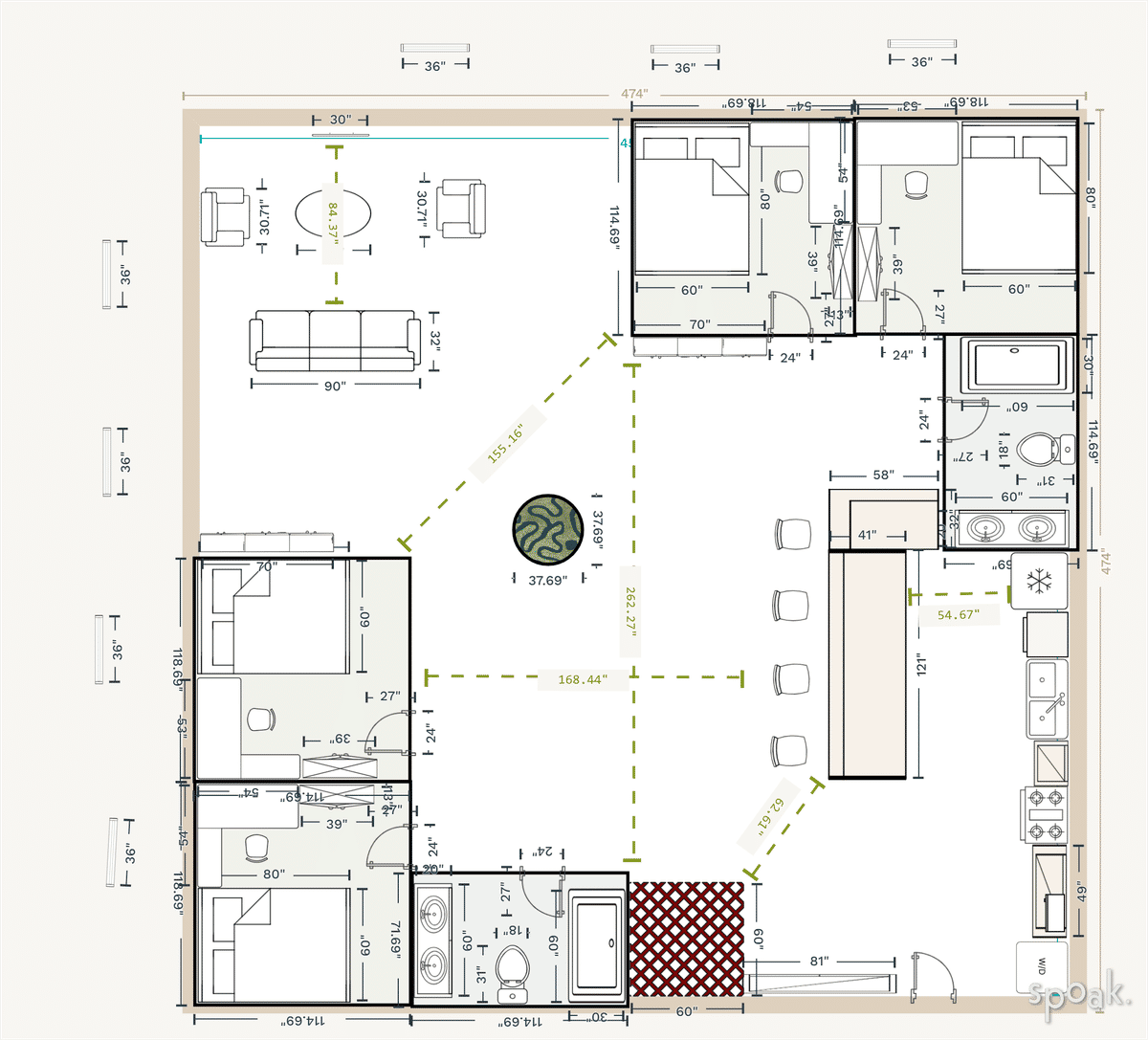 Apartment Layout designed by Alison Lembo