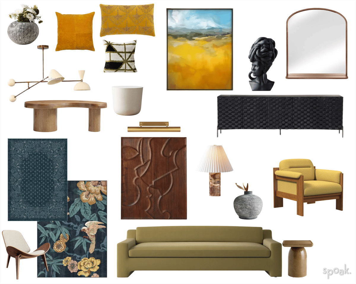 Yellow Living Room Inspo designed by Victoria Ruffin
