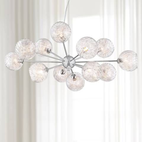 Possini Euro Wired 32" Wide Glass and Chrome Modern Chandelier - #W6919 | Lamps Plus added by Rachel Bshero