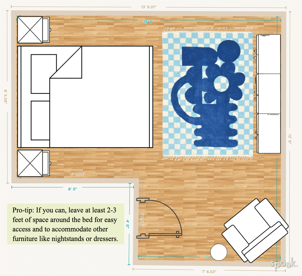 Primary Bedroom Plan designed by Amanda Bayer