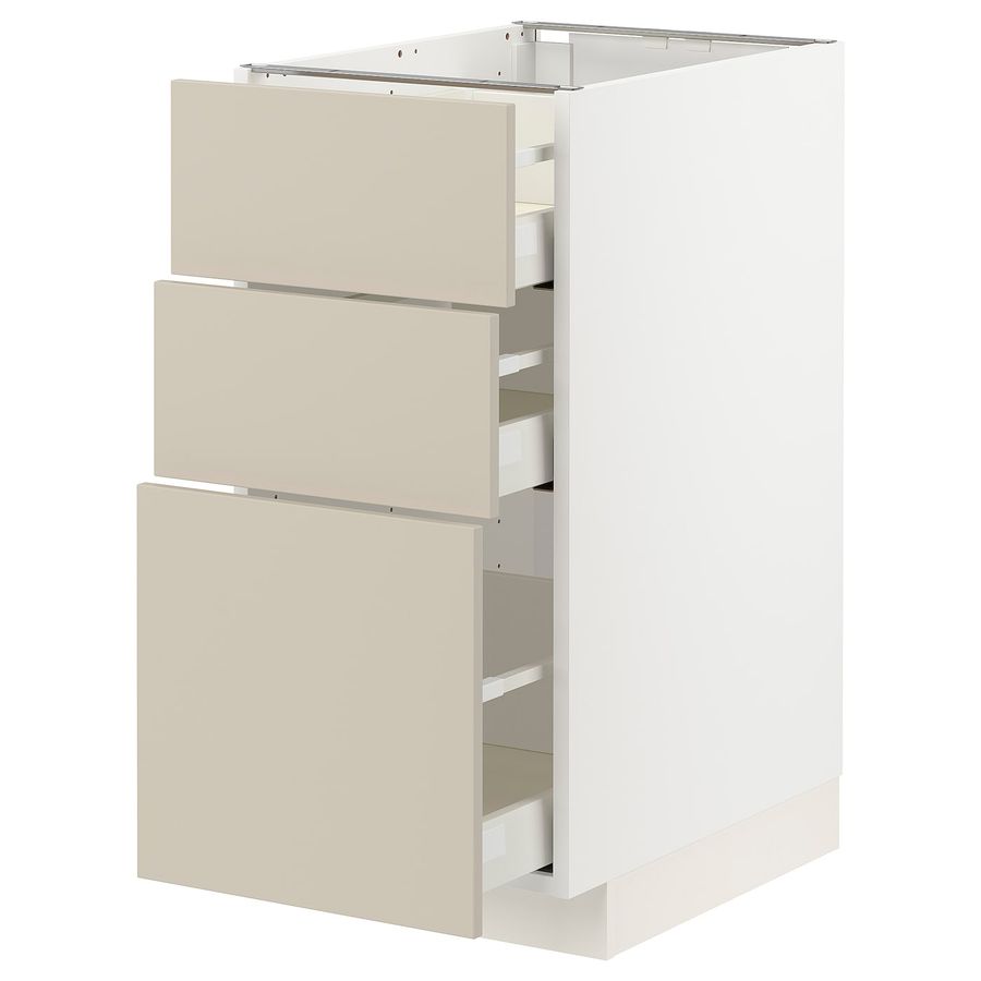 METOD / MAXIMERA Unterschrank mit 3 Schubladen, weiß/Havstorp beige, 40x60 cm - IKEA Deutschland added by Anke Schleicher