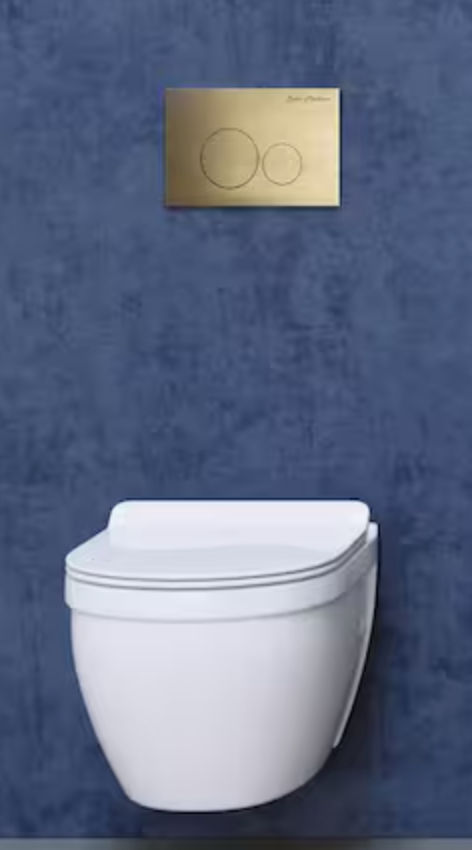 Swiss Madison Ivy Wall-Hung Elongated Toilet 3-Piece Bundle 0.8/1.6 GPF Dual Flush in Glossy White with Brass Flush Plate SM-WT0902GW - The Home Depot added by Rim Berradi