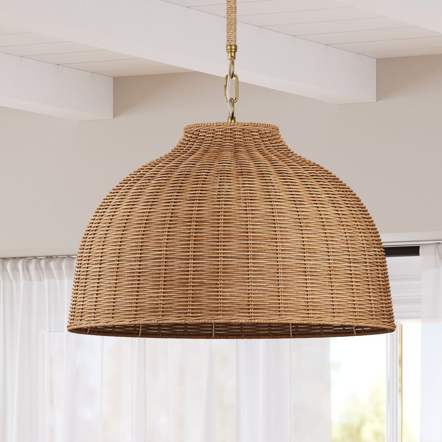 Modern Farmhouse Rattan Dome Pendant Light added by Hannah McKernan