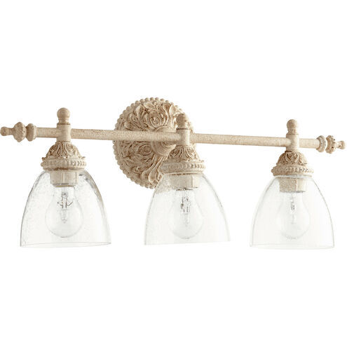Fort Worth 3 Light 24 inch Persian White Vanity Light Wall Light, Clear Seeded added by H. Brooke Designs