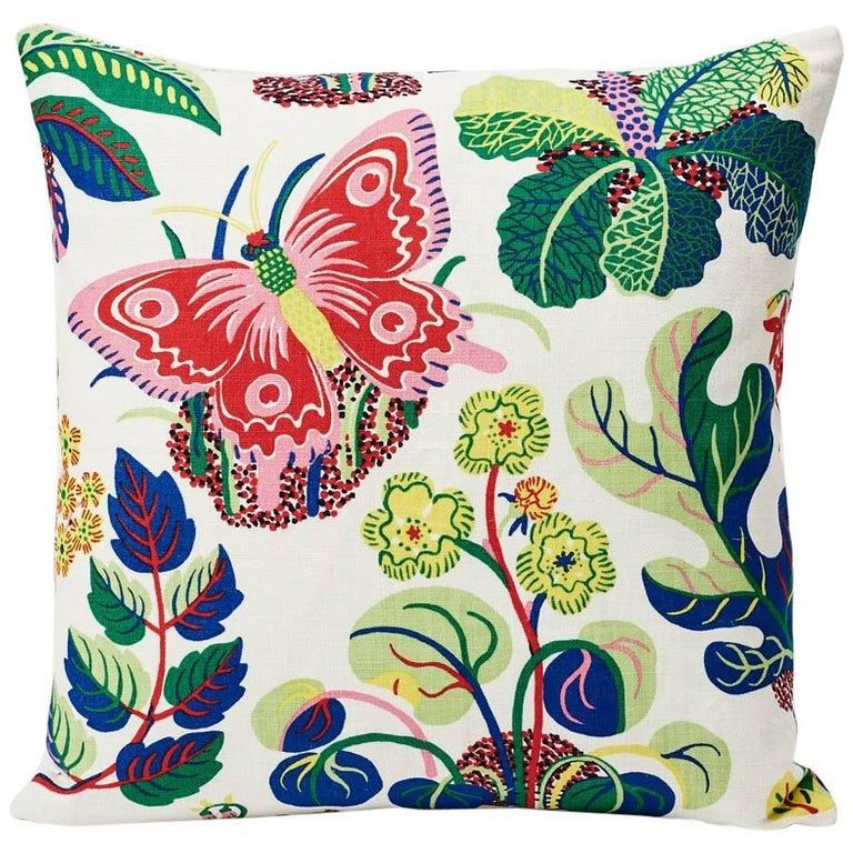 Schumacher Josef Frank Exotic Butterfly Spring Color Two-Sided 18" Linen Pillow added by jane campbell rahmberg