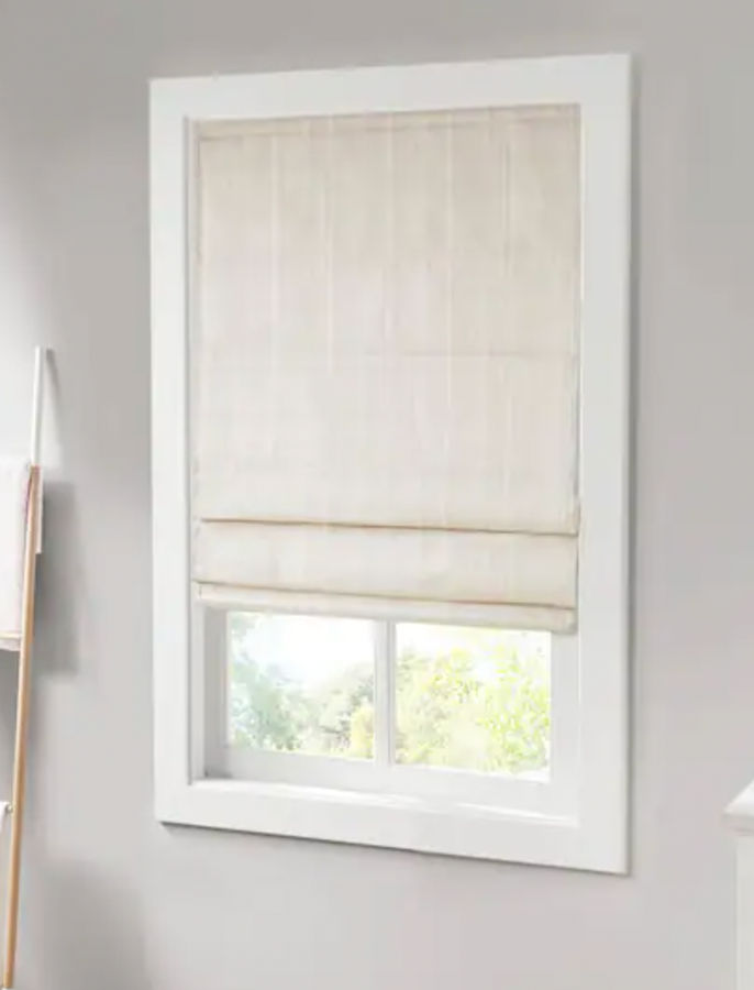 Colm Ivory Cordless Room Darkening Basketweave Polyester Roman Shade added by Hilary Halpern
