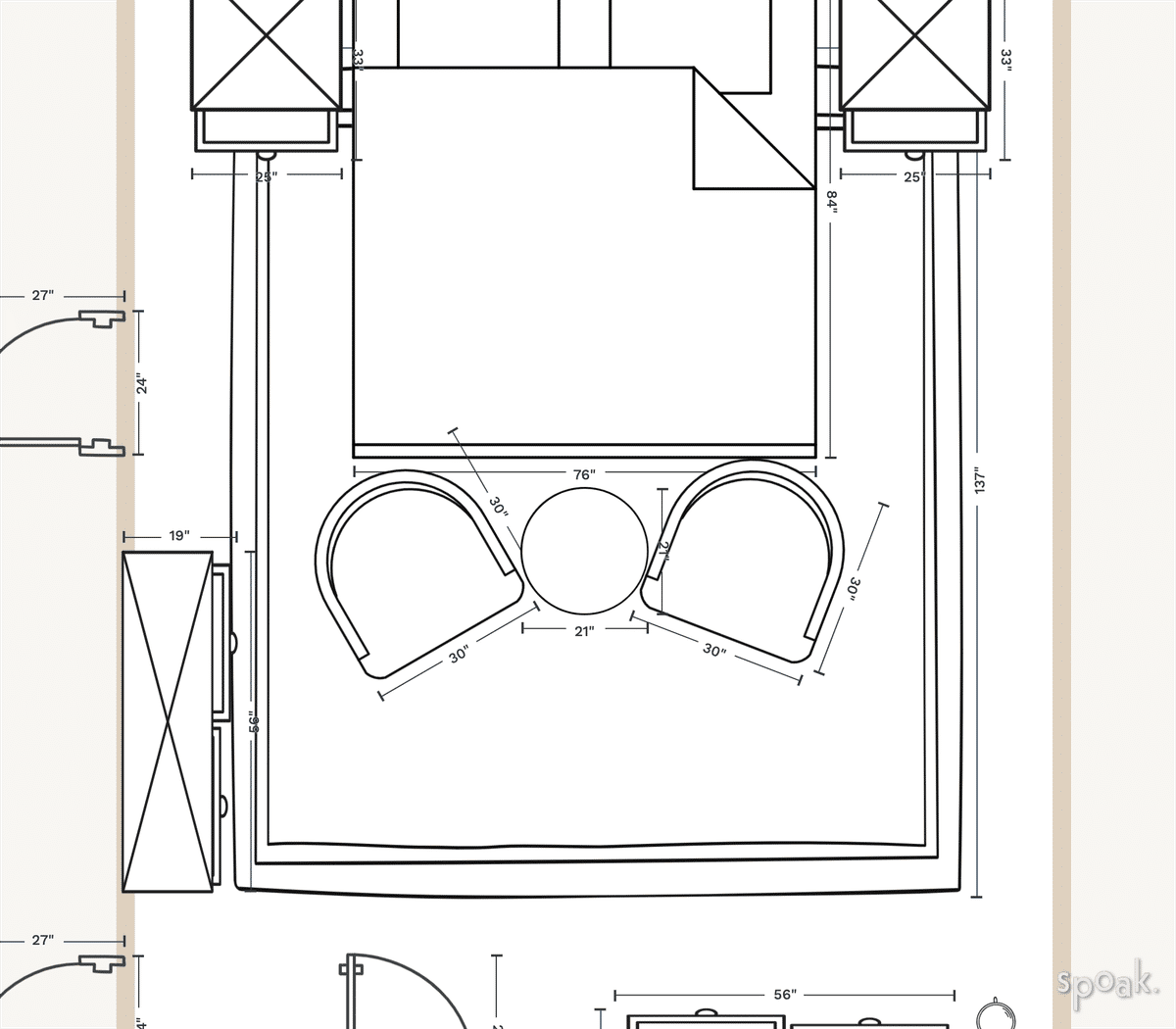 Large Bedroom Plan designed by Kristen Dominguez