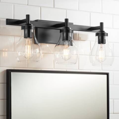 Possini Euro Danvers 22 1/2" Wide Black 3-Light Bath Light - #816A2 | Lamps Plus added by Nikki Rajnovich
