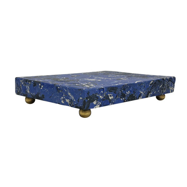 Lapis Blue Scagliola Plinth with Ball Feet added by Evie Leigh