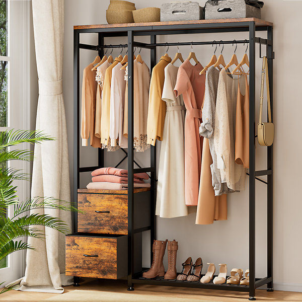 Rylaey 47.27" W Clothing and Garment Racks with 2-shelves added by Stephanie Smith