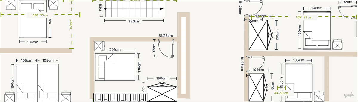 Guest Bedroom Layout designed by Manda Logan
