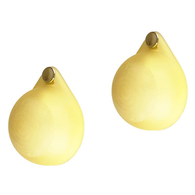 Molded and Cut Yellow Glass 1980s "Drop" Sconces by VeArt added by Jorie Braunold