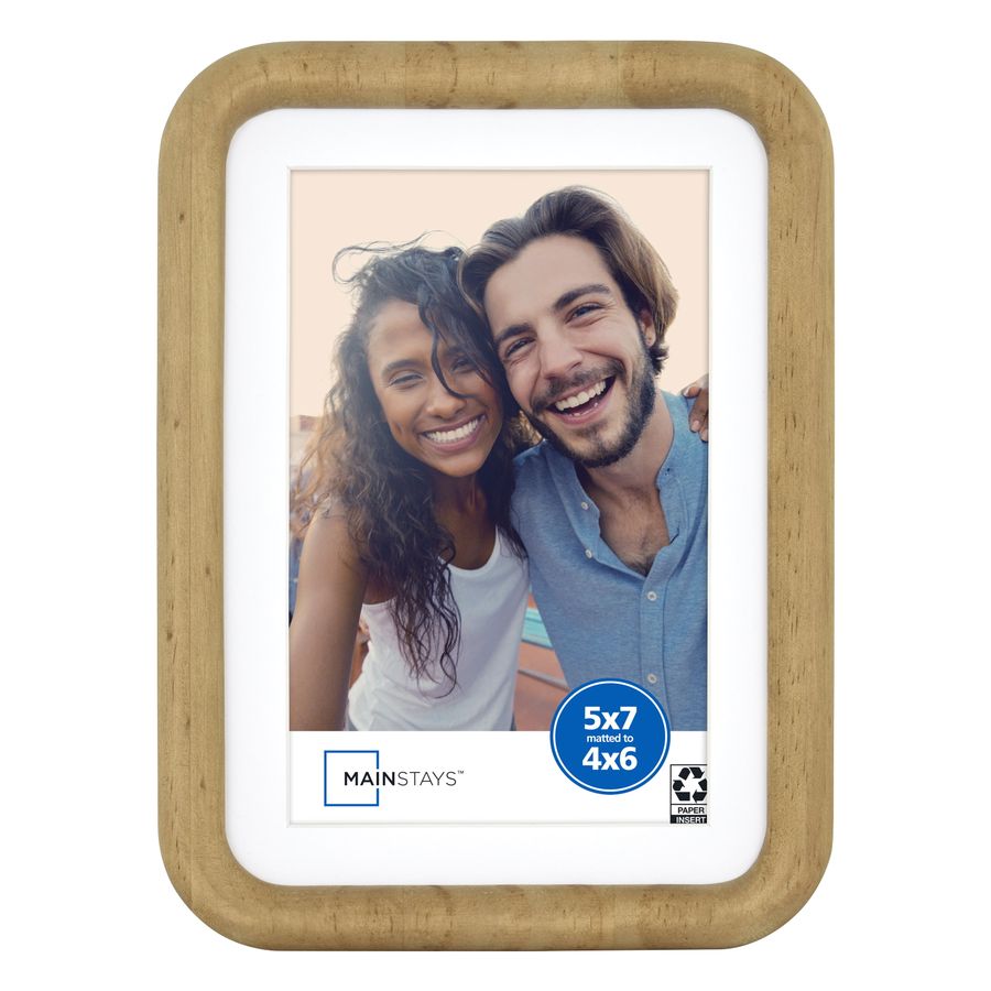 Mainstays 5x7 Matted to 4x6 Rounded Wood Tabletop Picture Frame - Walmart.com added by Melissa Fraum