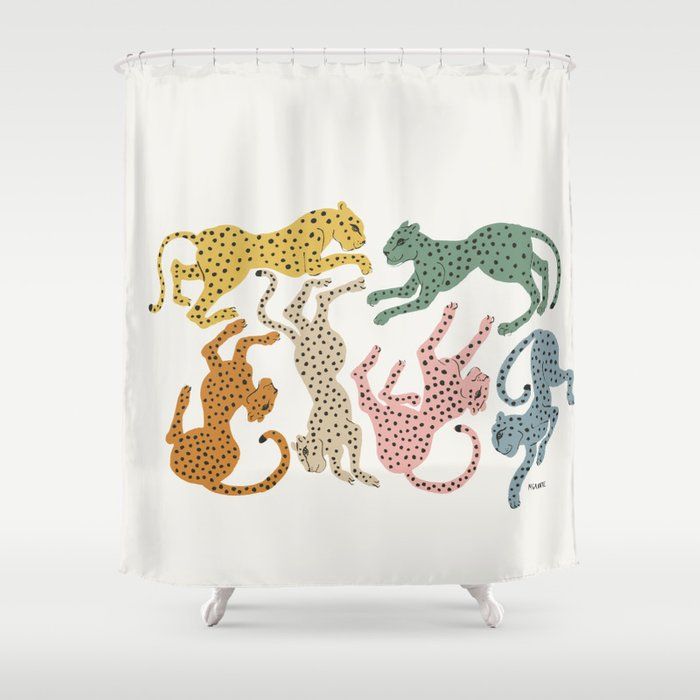 Rainbow Cheetah Shower Curtain by Megan Galante added by Jamie Stellato