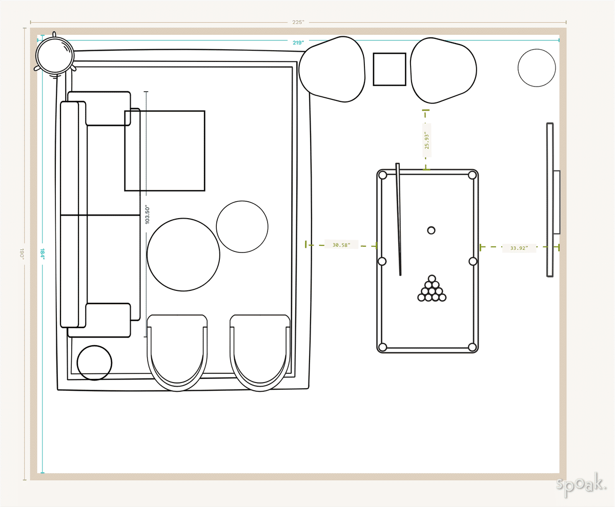 Living Room Floor Plan designed by Sarabeth Smith