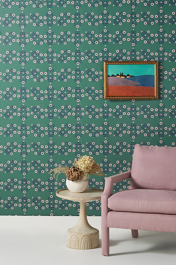 Floral Block Print Wallpaper added by Julia Ausloos-Bedinger