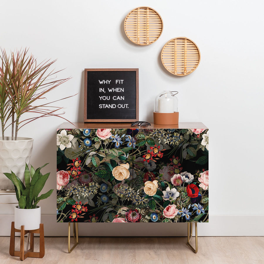 East Urban Home Burcu Korkmazyurek Dark Garden  2 Door Credenza Cabinet | Wayfair added by Brie McGovern