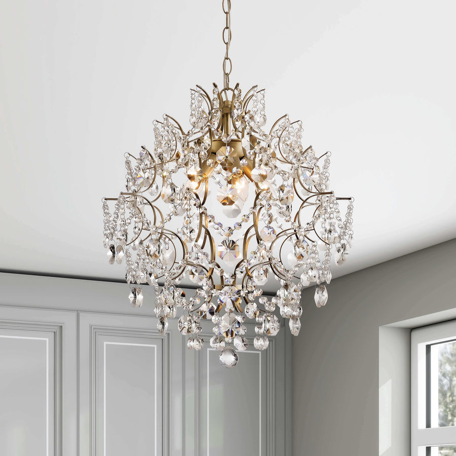 House of Hampton® Dalia Brushed Silver-ish Champagne 5-Light Larger Crystal Chandelier | Wayfair added by Paula Love