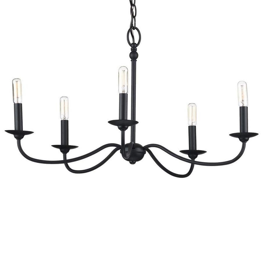 Progress Lighting Pacolet 28 in. 5-Light Textured Black Farmhouse Circle Chandelier for Dining Room P400233-031 - The Home Depot added by Amber Teague