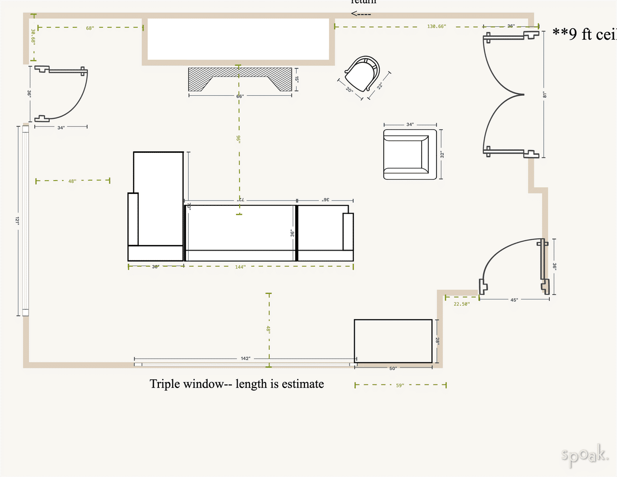 Great Room Floor Plan designed by Kelsey Hymel