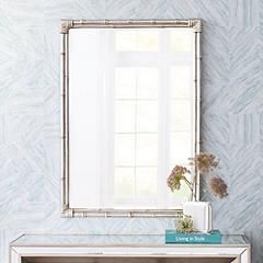Takeo Silver 31" x 43" Rectangular Bamboo Wall Mirror | www.lampsplus.com added by Where The Heart Is Designs