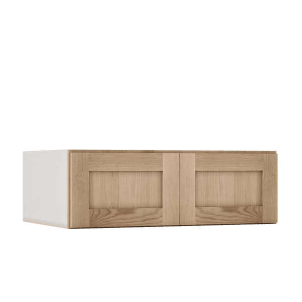 36" Wide 24" Deep Upper Natural Color White Oak Shaker 1-1/4" Overlay Wall Cabinet - Double Door 12", 15", 18", 21", 24" added by Rachael Ponn