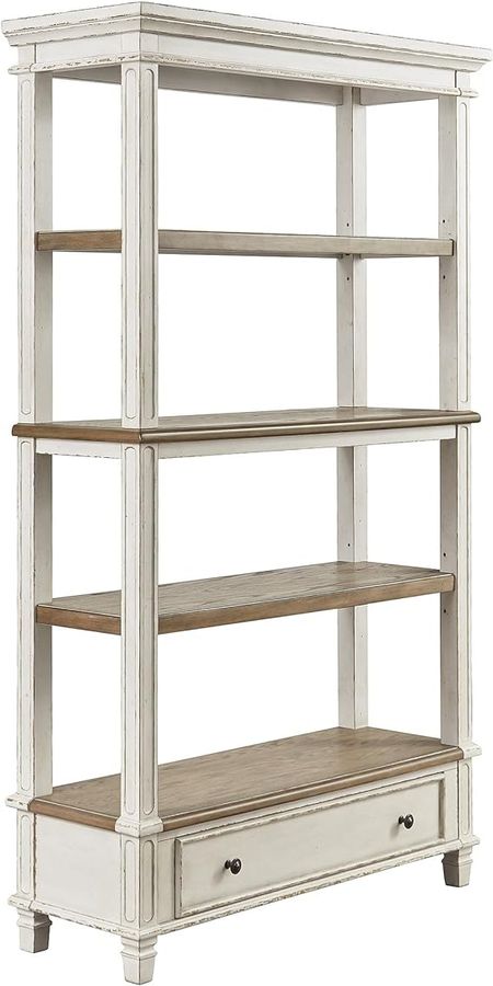 Signature Design by Ashley Realyn French Country 75" Bookcase with Drawer, Chipped White added by Sandy Schargel Interiors