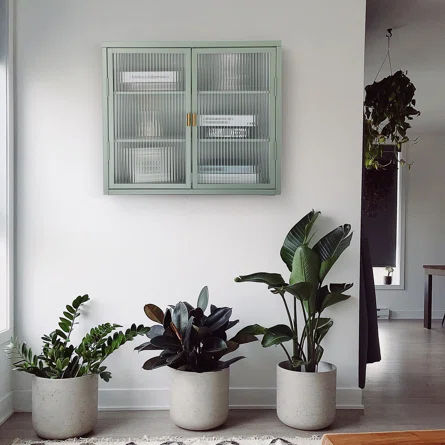 Latitude Run® Mint Green Double Glass Door Wall Cabinet With Detachable Shelves For Office, Dining Room | Wayfair added by Olga Dragieva