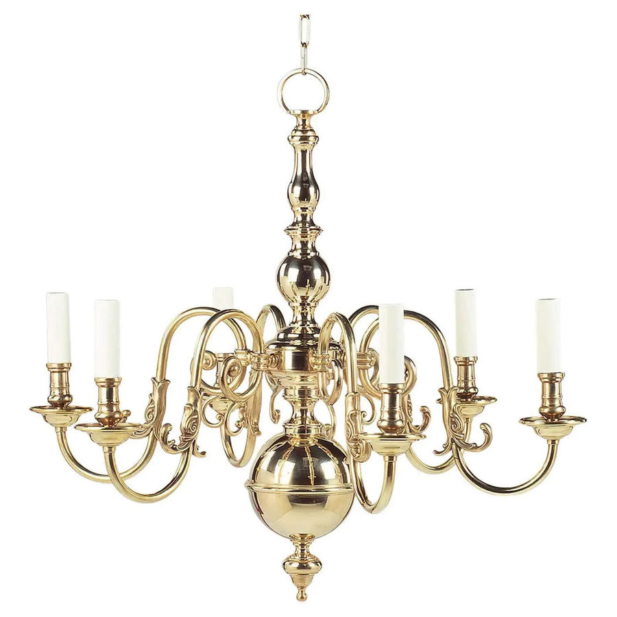 Dutch Queen Anne Brass Chandelier • English Georgian America added by Hannah Hartman