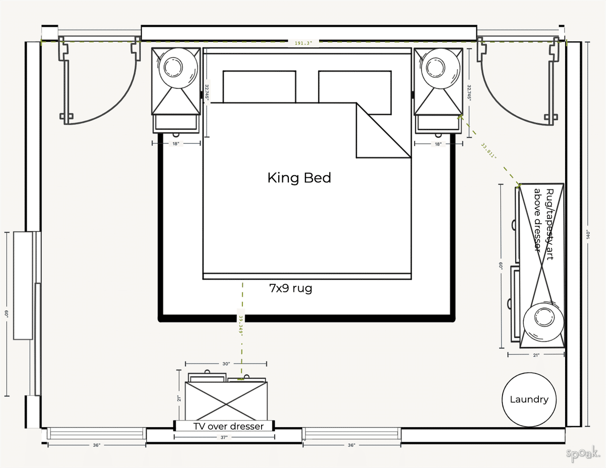 Guest Bedroom Plan designed by MK Alderman