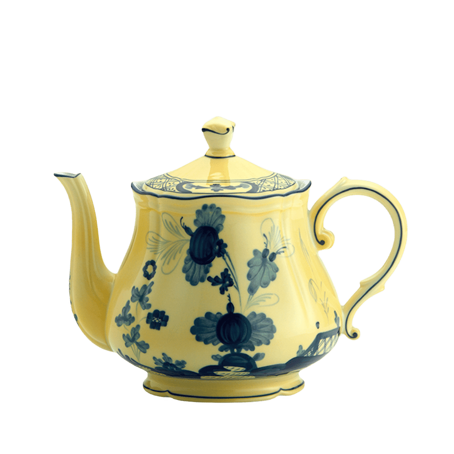 Citrine-yellow porcelain teapot added by jane campbell rahmberg