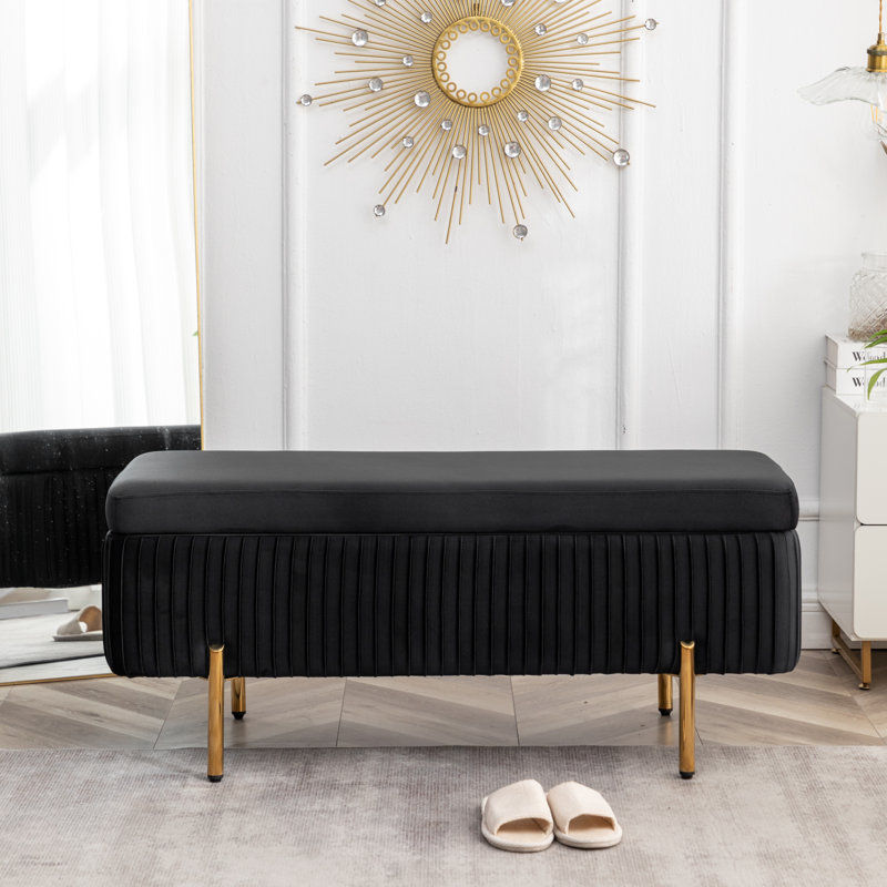 Miajah Velvet Upholstered Flip Top Storage Bench added by Kate Seymour