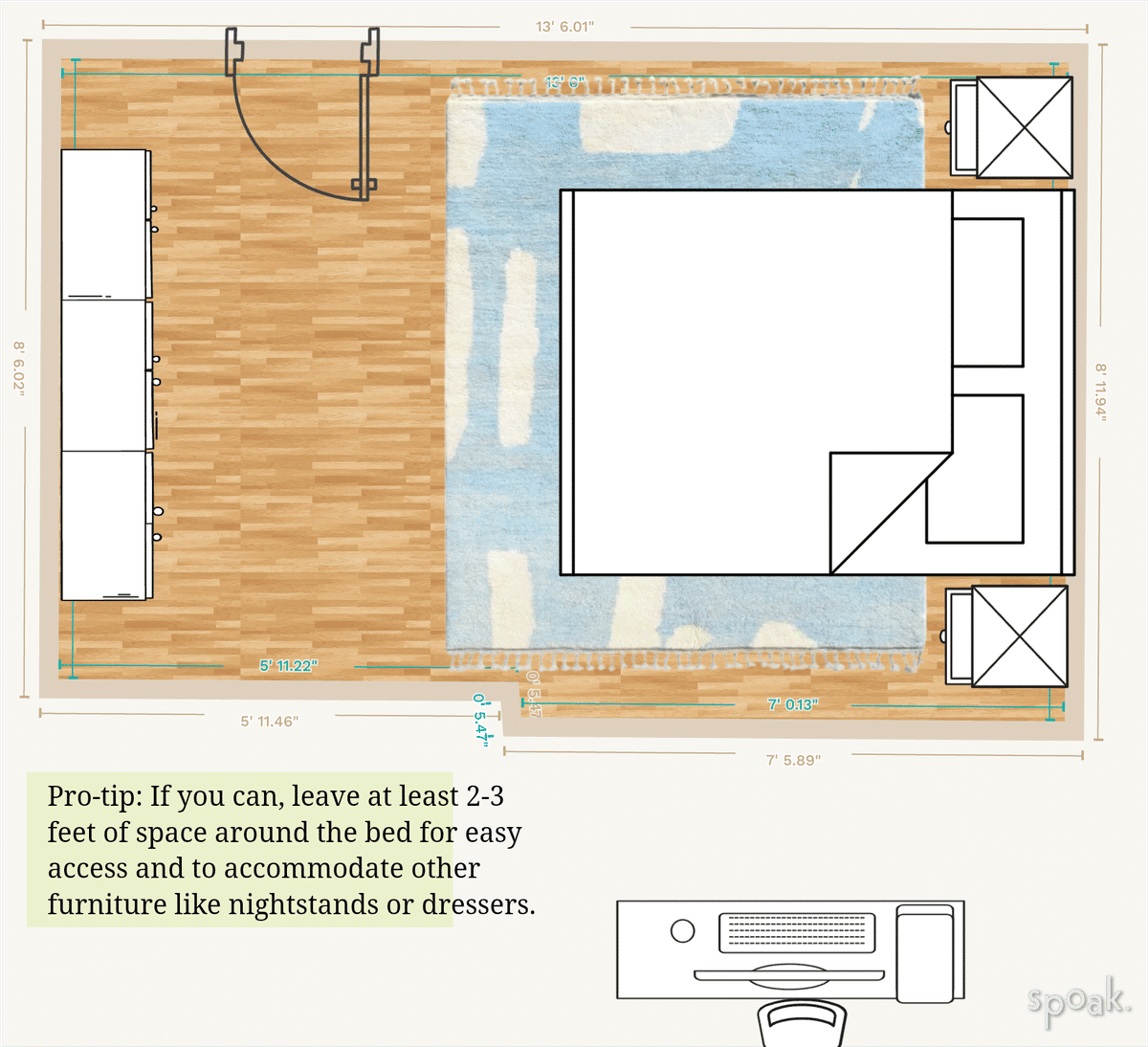 Primary Bedroom Layout designed by Gail Aw