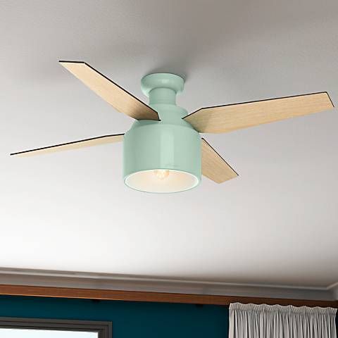 52" Hunter Cranbrook Mint Green LED Hugger Ceiling Fan with Remote - #14W20 | Lamps Plus added by dion banville