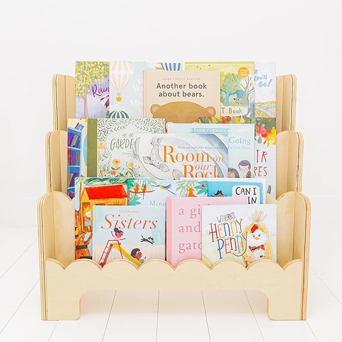 Wooden Kids Bookshelf w/Scalloped Edges 10.6"D x 29.5"W x 27.5"H added by Lauren Meadows
