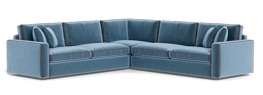James 3-Piece 4-Seat Corner Sectional with Contrast Piping added by Virginia Bennice