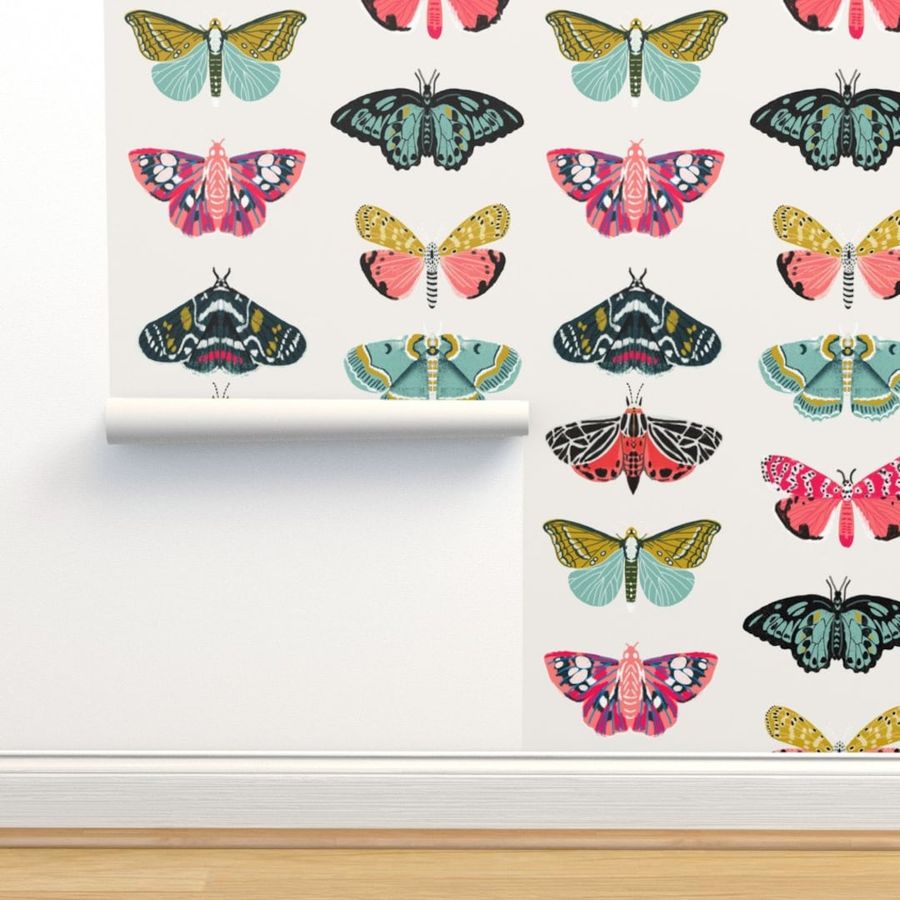 Moth Wallpaper  Moths // Butterflies Moth Design by Andrea - Etsy added by Skylar Caledonia