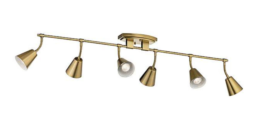 Kichler Sylvia 6-Light Brushed Natural Brass Track Fixture - #136J0 | Lamps Plus added by Rebecca Hiremath