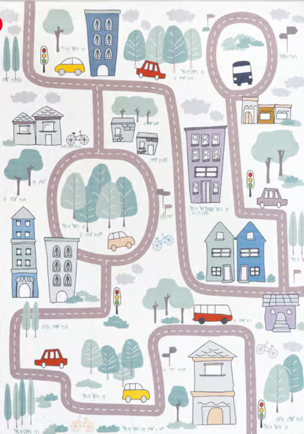 White Multicolor Washable Charlie Town Map 5' x 8' Area Rug added by Aliyah Gluckstadt