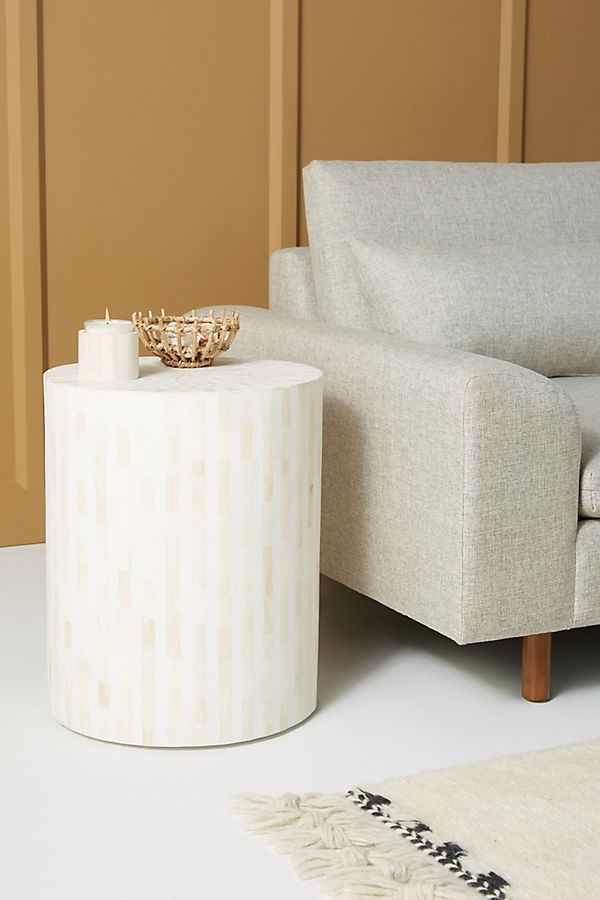 Rounded Inlay Drum Side Table added by Katie Hoffman