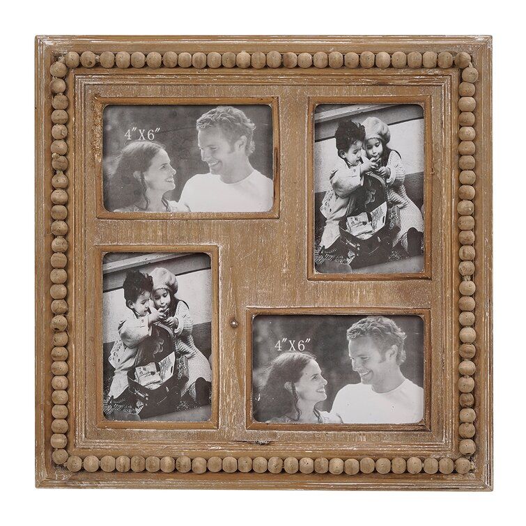 Nola 4" x 6" Beaded Wood Collage Frame in Brown added by Heather Brooks