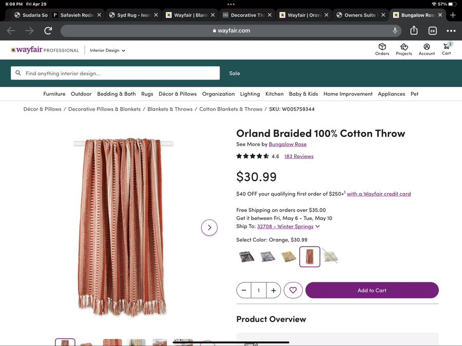 Orland Braided 100% Cotton Throw added by Spoak Member