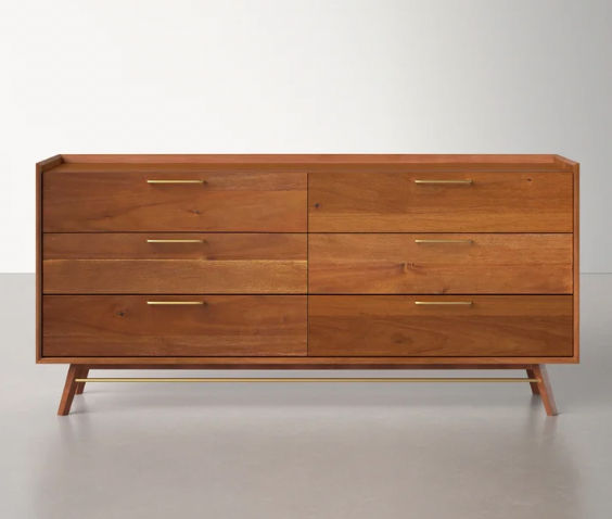 Walter 6 Drawer 63'' W Solid Wood Double Dresser | AllModern added by ArtDeco'd LLC