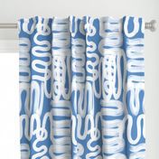 squiggle white on bright emerald Curtain Panel bydanika_herrick added by Kathleen Baumer