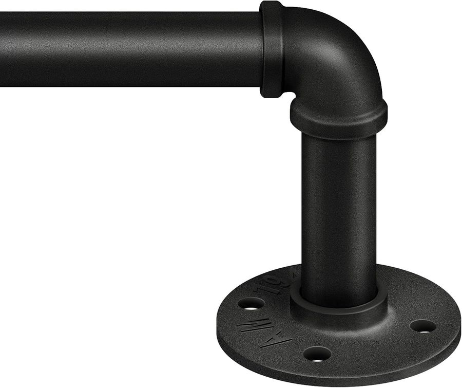 Zeerobee Curtain Rods for Windows 16 to 28, 1 Inch Industrial Curtain Rod, Wrap Around Black Curtain Rods, Indoor/Outdoor Curtain Rod, Room Divider Curtain Rod, Adjustable Curtain Rod, 16-28" added by Tracie Robinson