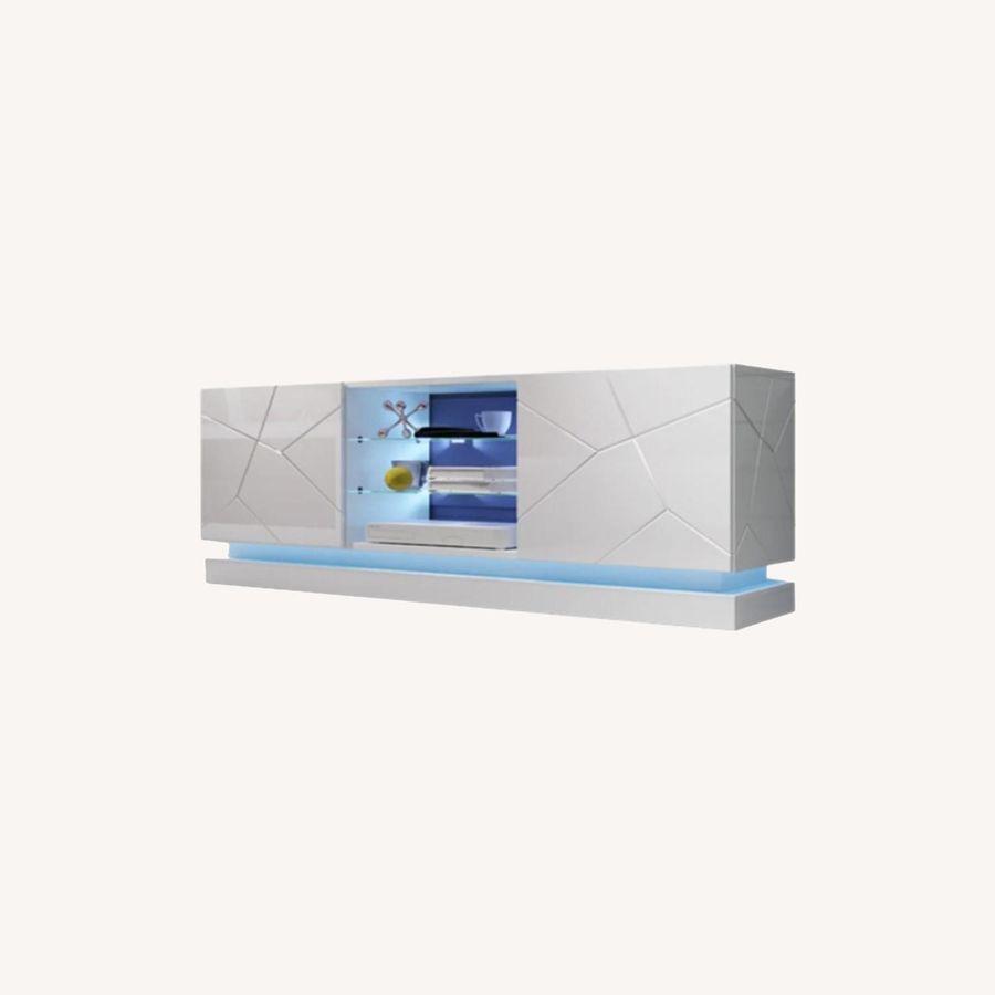 Modern Glossy White 79-inch TV Console - AptDeco added by Spoak Member
