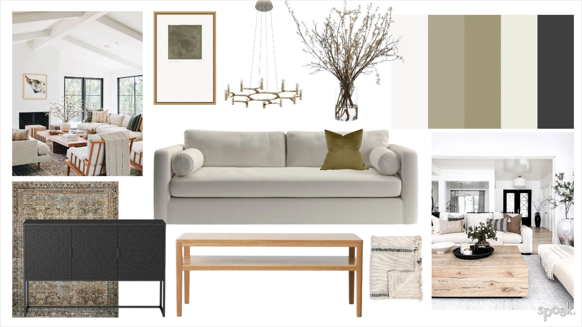 Kitchen + Living Room Inspiration designed by Sarah Comtois