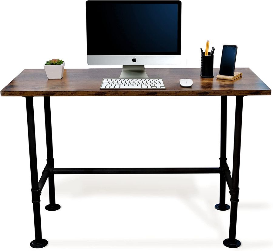 Industrial Pipe Desk For Work From Home Set Up, Rustic Industrial Desk For Home Office, Rustic Pipe Table With Industrial Pipe Desk Legs, Industrial Computer Desk For Workstation, Industrial Wood Desk added by Christina Miller