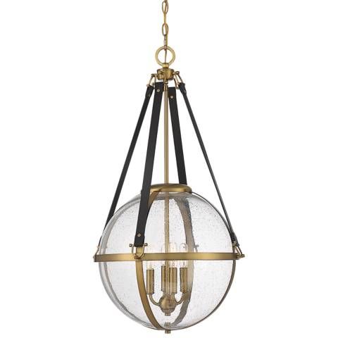 Savoy House Bozeman 18" Wide Warm Brass 4-Light Orb Pendant - #506F9 | Lamps Plus added by Kate McKay Designs