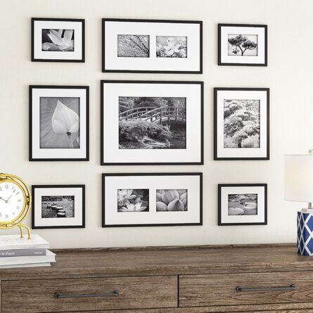 Latitude Run® Boulware 9 Piece 10" x 20" Matte Wood Gallery Wall Set in Black | Wayfair added by Where The Heart Is Designs